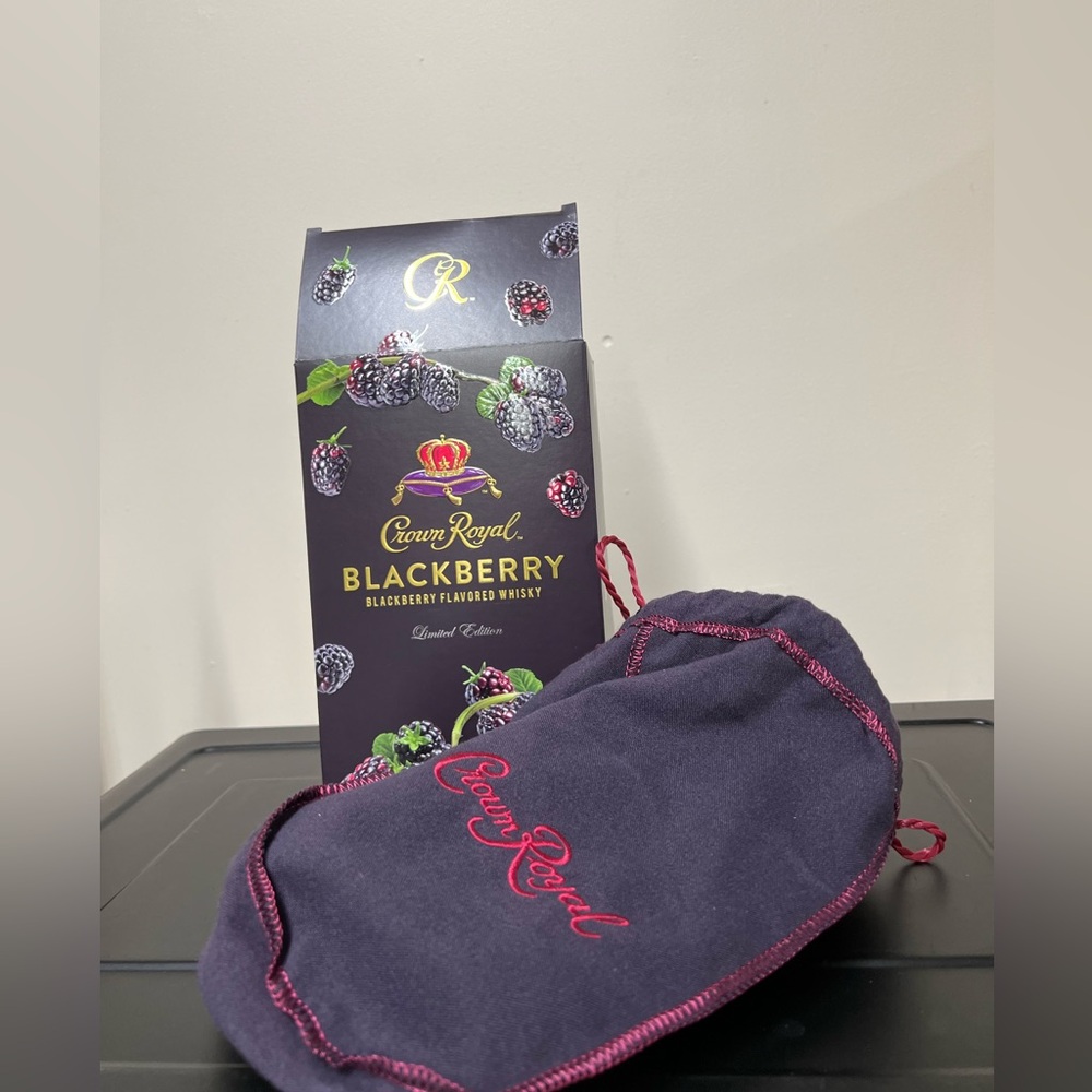 Crown Royal Limited Edition Blackberry Whiskey Box & embroidered bag only